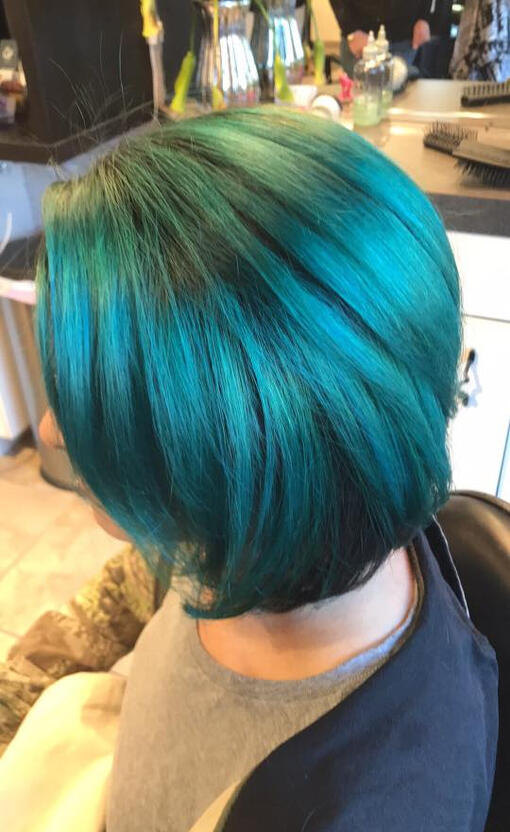 short green fantasy color and cut